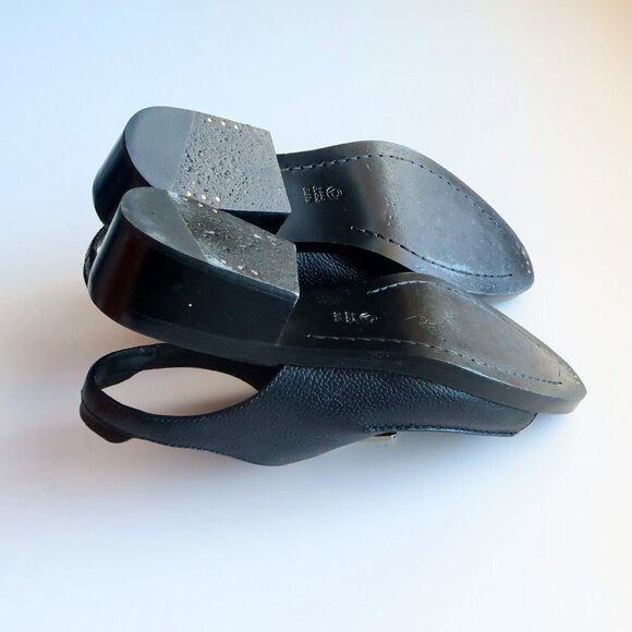 3.1 Phillip Lim Black Leather Open Toe Slingback Block Heel Loafers / Shoes 8.5 - Picture 13 of 16